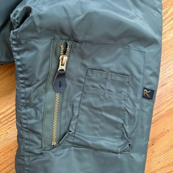 ROTHCO Green Bomber Jacket MA-1 MIL-J-6141 Mens Size XS Orange Lining - Picture 3 of 8